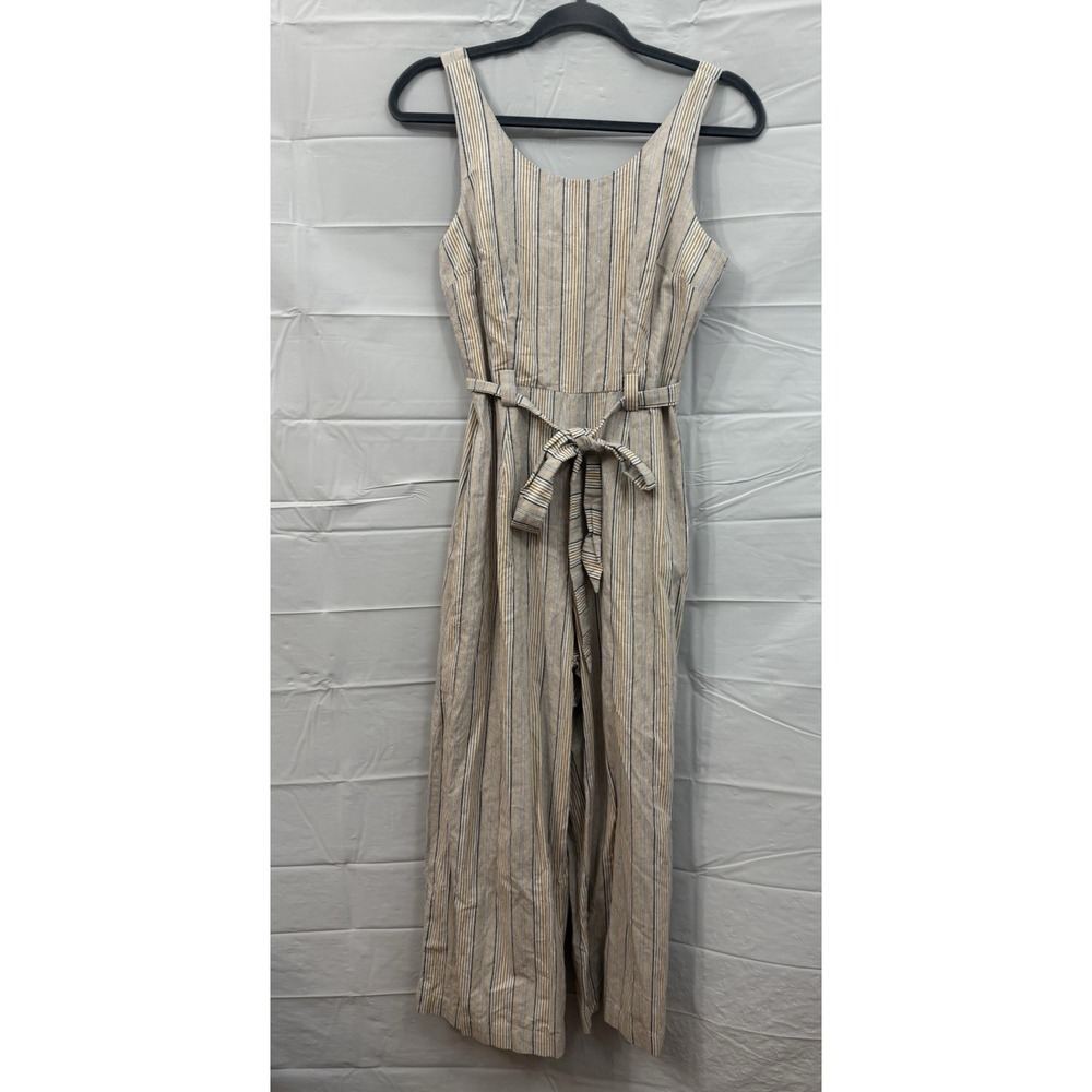 Mittoshop Women's M Long Romper Overalls Jumpsuit Striped Wide Leg